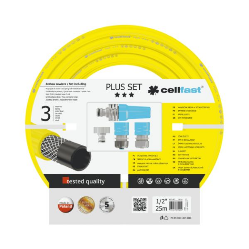 Picture of Cellfast set za zalivanje Plus, baštensko crevo 1/2" 25m sa konektorima i mlaznicom