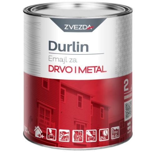 Picture of Zvezda Durlin emajl za drvo i metal crni mat RAl 9005 0,75l