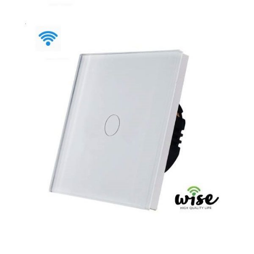 Picture of Wise prekidač WiFi stakleni panel - 1 taster, beli