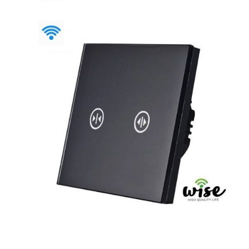 Picture of Wise prekidač WiFi za roletne-zavese, stakleni Panel crni