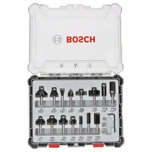 Picture of Bosch 15-delni set glodala za drvo standard 6 i 8 mm