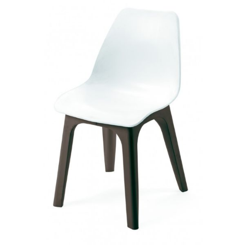 Picture of Baštenska stolica Eolo DxŠxV: 45,5x48x81 cm, plastična, belo-braon
