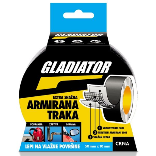 Picture of Gladiator armirana traka 50mmx10m, crna