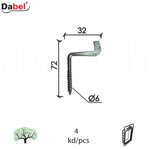 Picture of Dabel rajber R1 ZnB 6,0x72x32mm (4kom) XPD