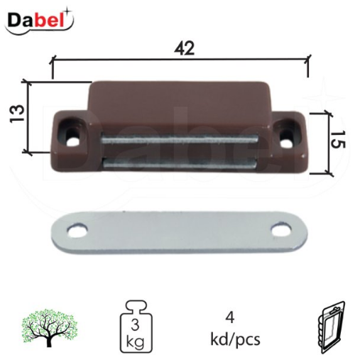 Picture of Dabel magnet za nameštaj m4125 braon 42/15/13 mm 4kom 3kg