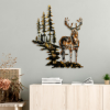 Picture of Zidna dekoracija jelen u šumi, metalna, 65x79 cm