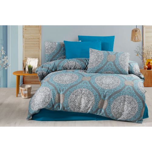 Picture of Double posteljina sa čaršavom, plava