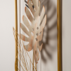Picture of Zidna dekoracija lišće, zlatna, metalna, 32x5x90 cm