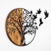 Picture of Zidna dekoracija drvo i ptice, metal drvo, 92x3x71 cm