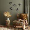 Picture of Zidna dekoracija ptičice, metalne, set sa 5 ptičica