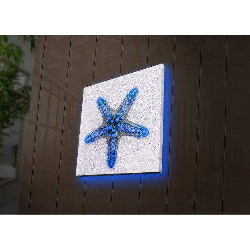 Picture of Slika sa LED osvetljenjem zvezda plava 28x28cm